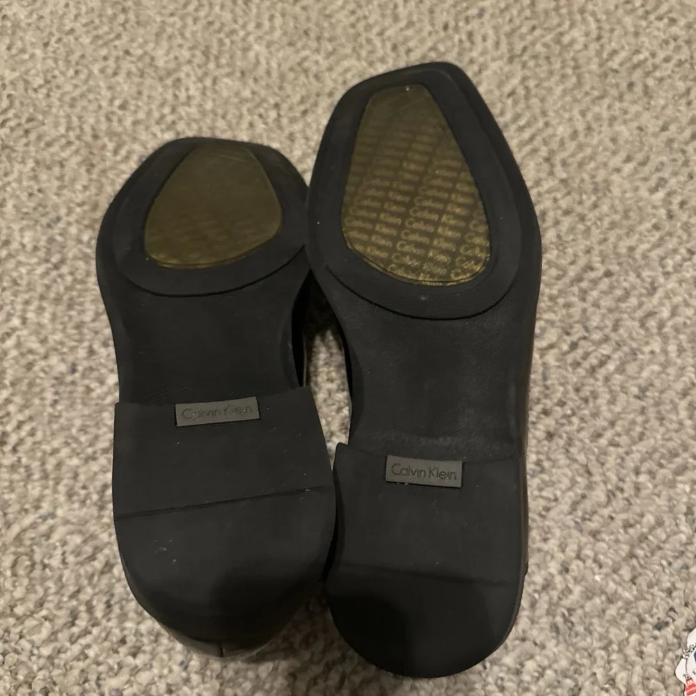 Calvin‎ Klein Size 7.5 Fane Men's Slip-on Black Dress Leather Loafers Shoes